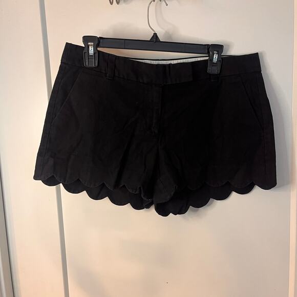J. Crew Black Scallop Hem Pockets Linen Shorts Size 8 - Picture 4 of 8